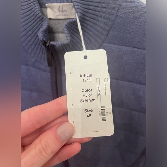 Adesi Cashmere Vest Couture Italian NWT - Picture 4 of 6